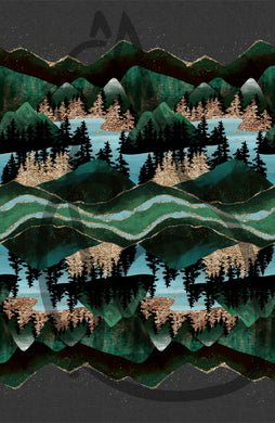 RETAIL23 - Emerald Mountains Double Border Print - All Bases