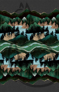 RETAIL23 - Emerald Mountains Double Border Print - All Bases