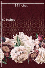 Load image into Gallery viewer, RETAIL 23 - Burgandy Floral Border Print - All Bases