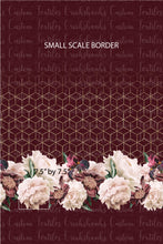 Load image into Gallery viewer, RETAIL 23 - Burgandy Floral Border Print SMALLER SCALE - All Bases