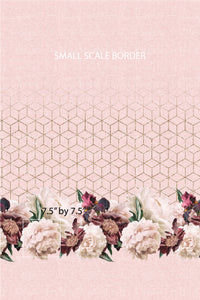 RETAIL 23- Dusty Rose Floral Border Print SMALLER SCALE - All Bases