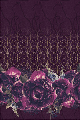 RETAIL- Purple on Purple Floral Border Print - All Bases